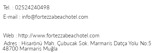 Pgs Fortezza Beach Resort telefon numaralar, faks, e-mail, posta adresi ve iletiim bilgileri